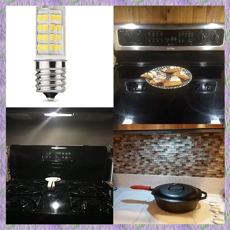 

A63K-6 Pack 4W Dimmable LED E17 Microwave Oven Bulb , Daylight 6000K 40W Halogen Equivalent Light , E17 LED Bulb