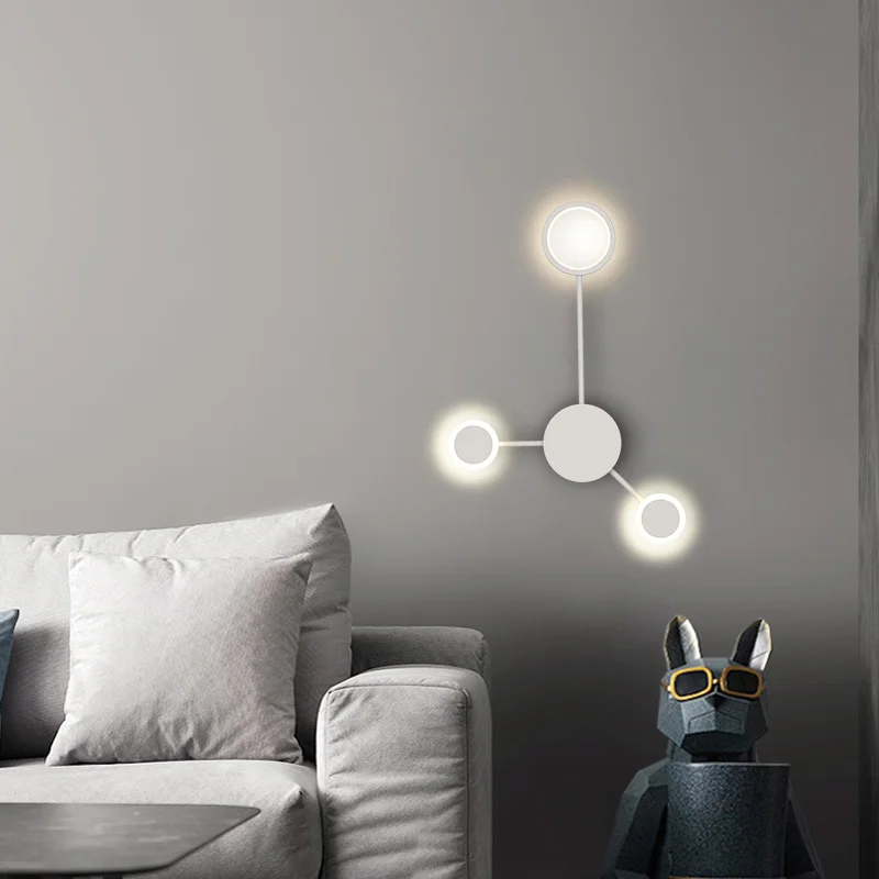 Nordic Modern LED Wall Lamp for Indoor Bedroom Minimalist Living Room Background Decor Restaurant Bar Stairs Black Gold Lights