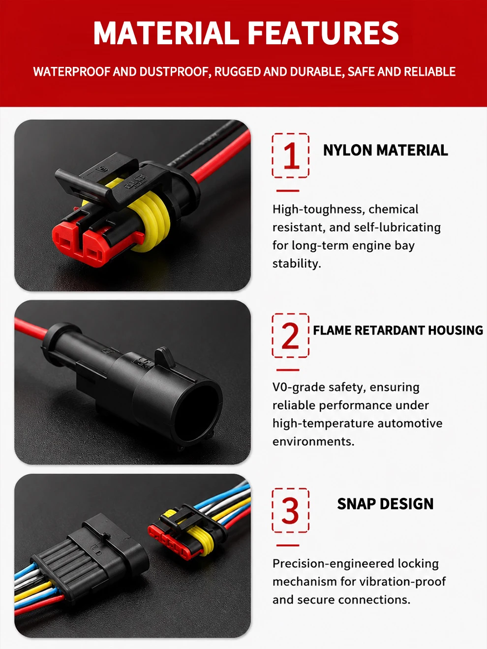 2Pin Waterproof AMP Auto Connector 18AWG Male Female with Wire Quick Disconnect for Truck DJ7021-1.5-11/21 OEM 282080-1/282104-1 T&I Online Store