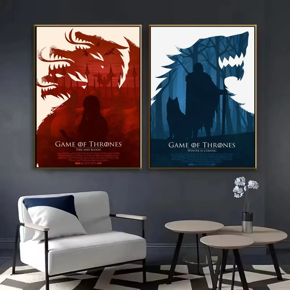 TV Game Of Thrones Poster HD art sticky wall waterproof home living room bedroom bar aesthetic decoration