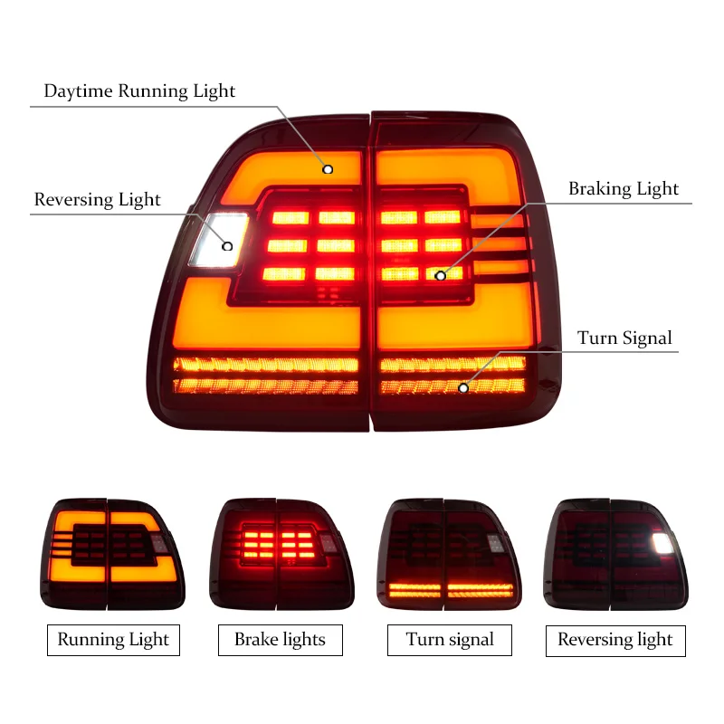 مصنع تعديل الذيل مصباح لكزس LX470 2004-2007 لمبة خلفية اكسسوارات السيارات التوصيل والتشغيل