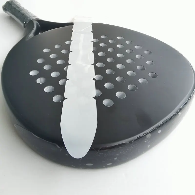 Tennis Racket Head Protection Tape, Reduzir o impacto e fricção adesivo, Racket Head Frame Guard PU Protective Sticker, 3 pcs