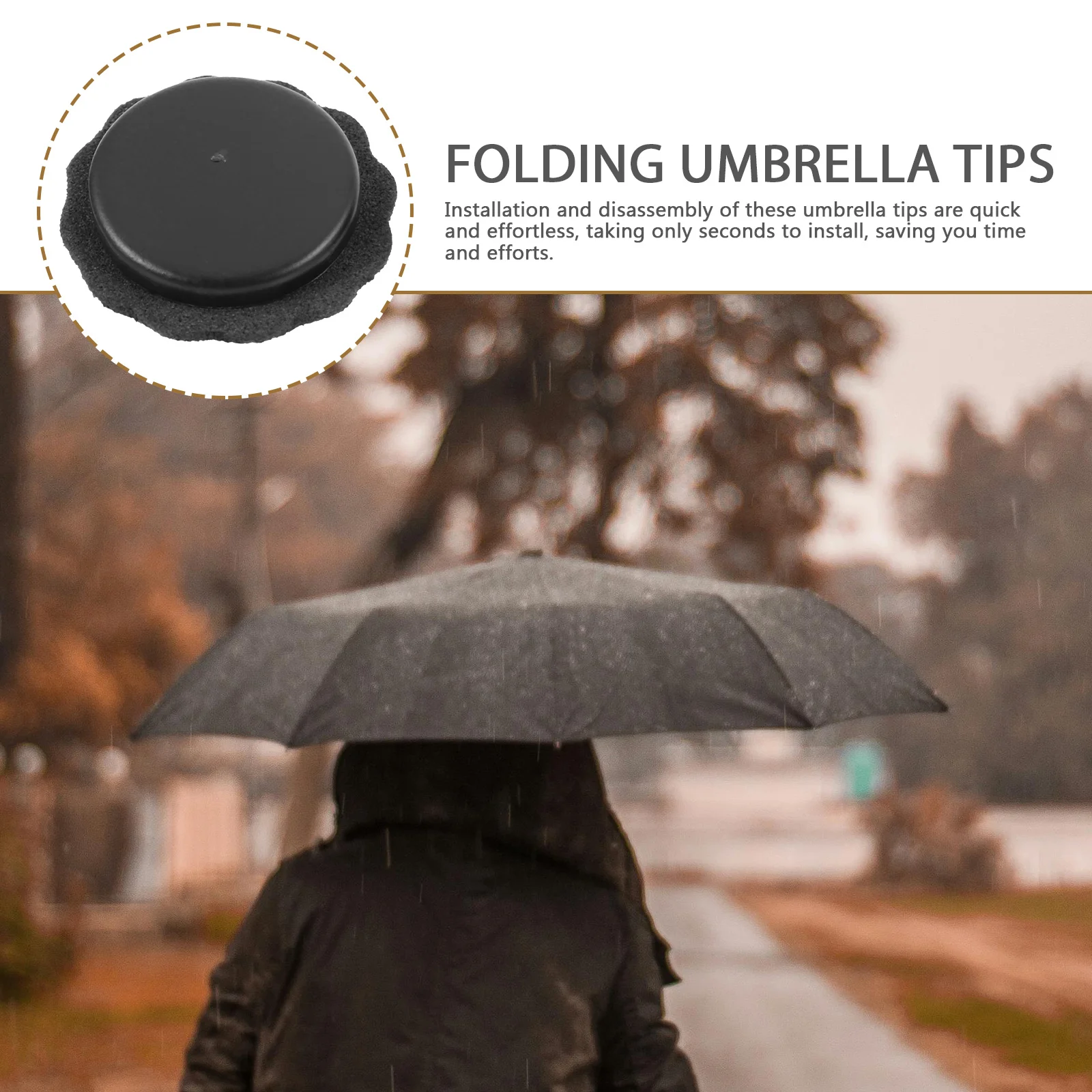 

4pcs Tip Covers Replacement End Caps For Folding Umbrellas Durable Umbrella Repair Accessories Sun Umbrella Tips Cap