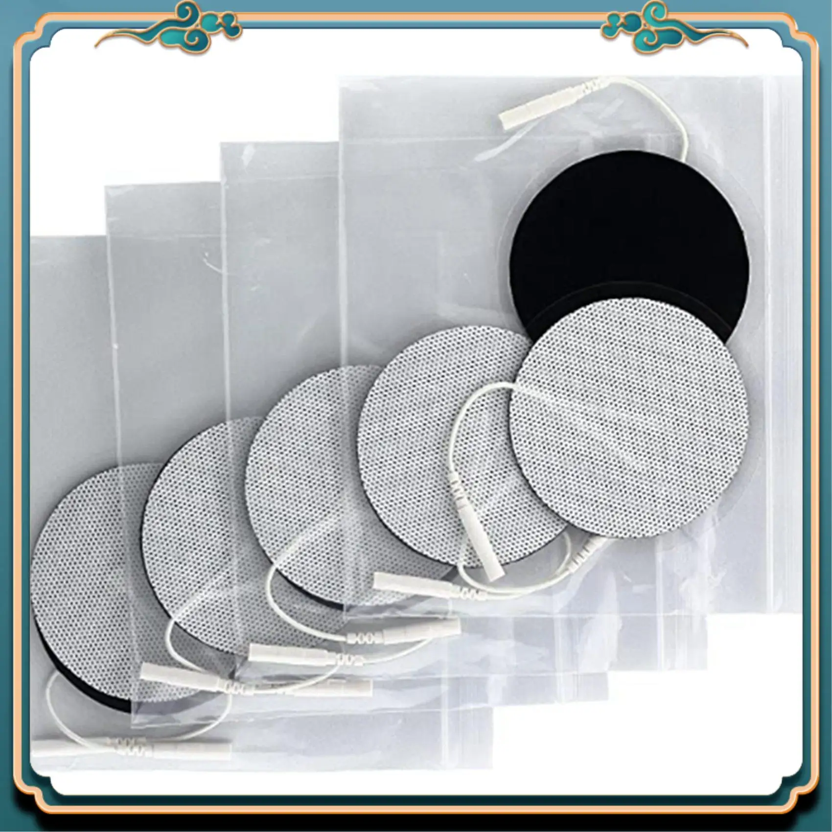 Picture 6: Latest 20 Pcs Electrode Pad 4Cm Circular Non-Woven Acupoint Massage Special Insert For Physiotherapy Electrode Patch