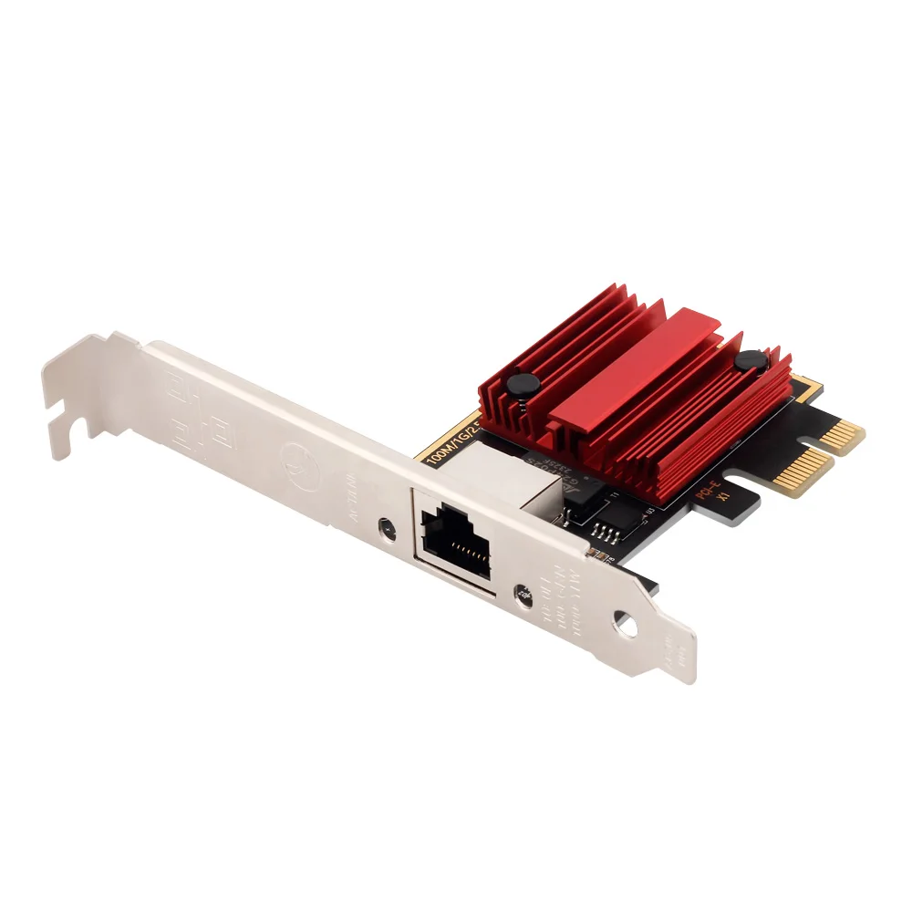 Karta sieciowa 2.5G PCI-E na RJ45 RTL8125B Chip 100/1000Mbps 2.5Gbps PCIE X1 Ethernet Przewodowy adapter kontrolera LAN dla Win10/11 — zdjęcie 2