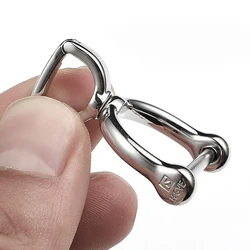 316L Stainless Steel Car Key Ring Horseshoe Buckle 360 Degree Rotatable Keychain Key Chain EDC Tool High-Quality Durable Holder