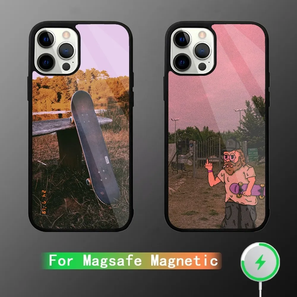 

Skateboarding Skater Phone Case For iPhone 16,15,14,13,12,11,Plus,Pro,Max Mini Magsafe Magnetic Wireless Charging