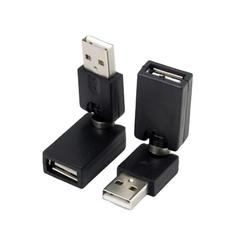 لمرنة 360 درجة دوران حر التواء زاوية USB محول محول USB ذكر إلى أنثى الانحناء واجهة