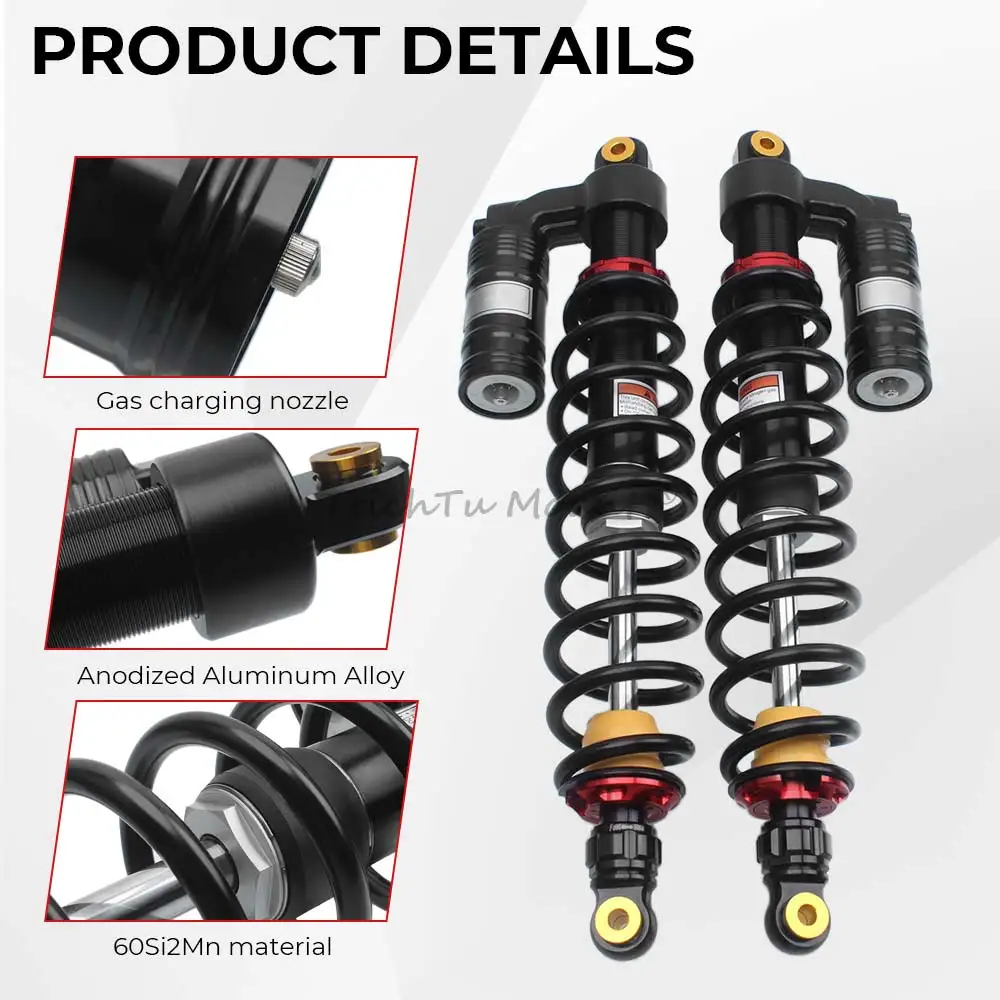 Amortiguadores de aire ajustables de 505mm, sistema de suspensión delantera izquierda y derecha para Polaris RZR S 800 EFI LE 2009-2014, accesorios UTV
