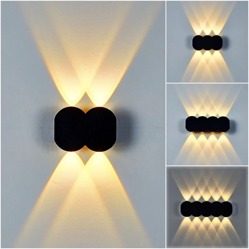 LED aluminum wall lamp indoor and outdoor waterproof wall light living room villa corridor hard wired installation wall lights