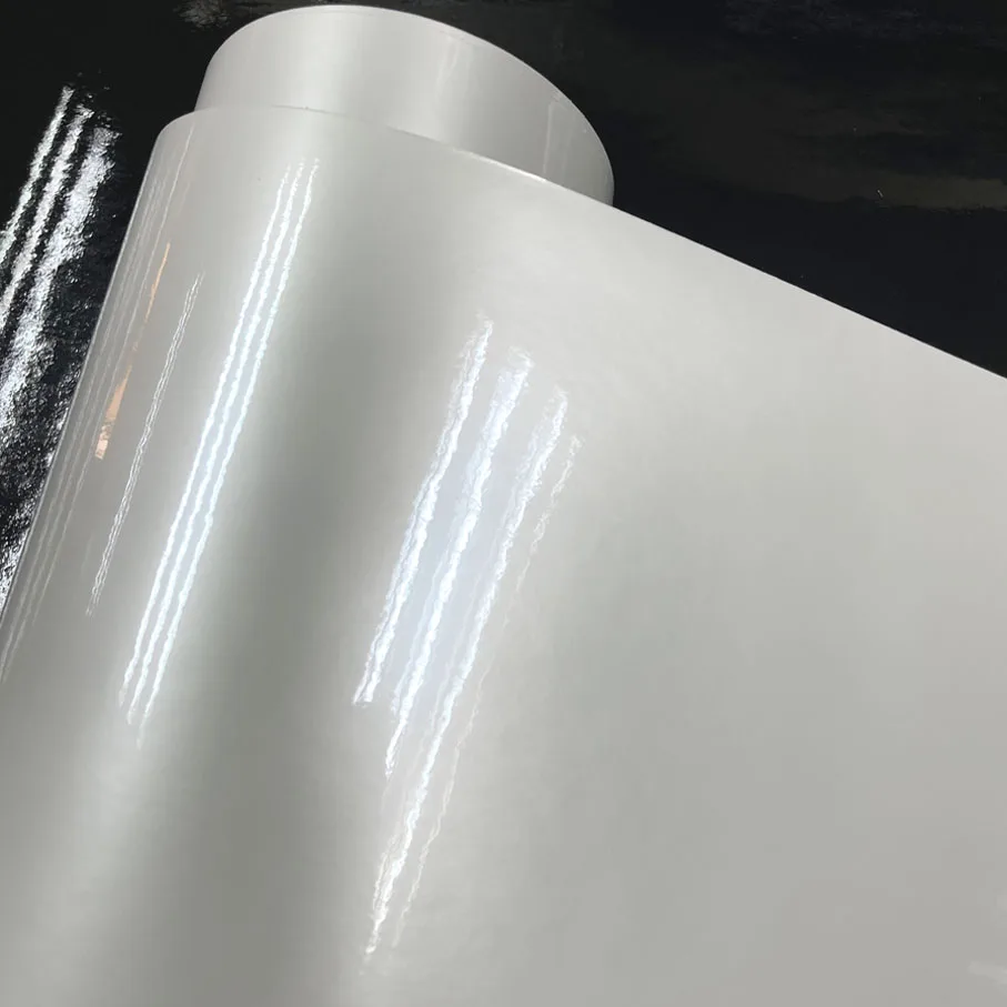 50cm*200/300cm Highest Quality Glossy Pearl White Vinyl Wrap Film Air Release Gloss White Pearl Car Wrap Gloss Ceramic White