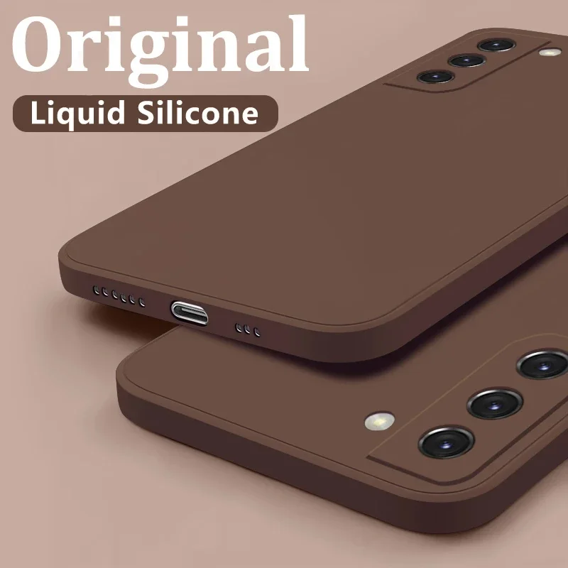 Original Square Liquid Silicone Case For Samsung Galaxy S10 S20 FE S21 S22 S23 Plus UItra A32 A42 A52 A72 A71 A51 A82 Coque