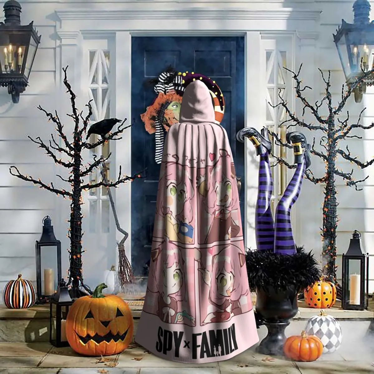 Spy X Family Anya Forger Long Hooded Cloak Witch Medieval Costume Cosplay Cape HalloweenVampire Adult Unisex view 5