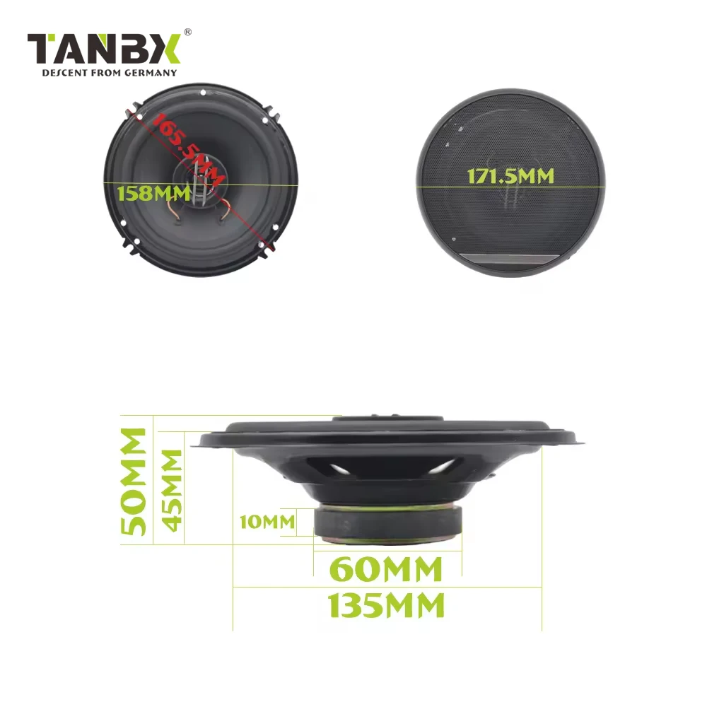 

Высококачественные автомобильные коаксиальные динамики 6/6,5 дюймов, 3-полосные, высокой мощности, активные (TS-G1620E) (1 пара динамиков)