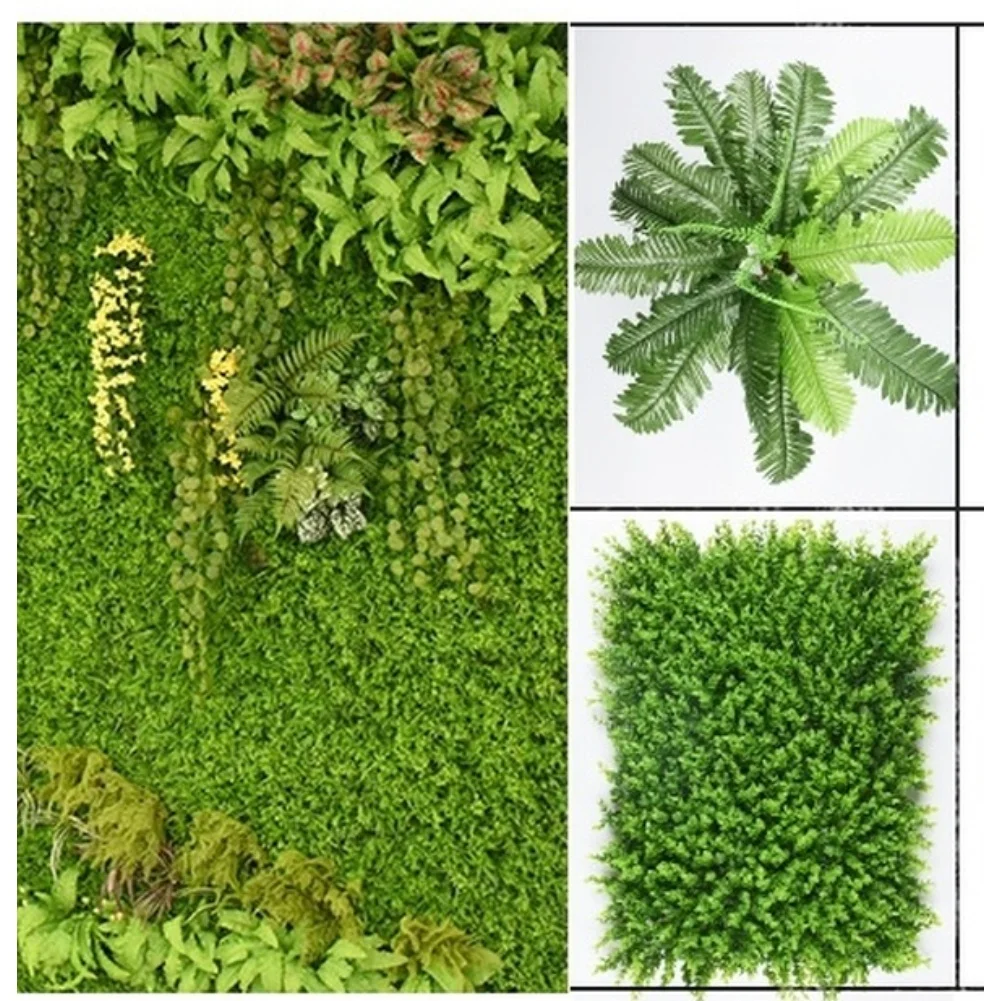 Plastic Faux Grass Wall Panel 40 cm x 60 cm 1pc Artificial Greenery Hedge for Wall Decor Backdrop Indoor Outdoor