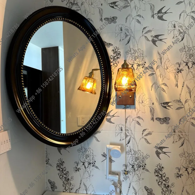 

Bathroom Living Room Wall Hanging Entrance Decorative Mirror Makeup Dressing Mirror Hotel Vintage Bathroom European Mirror