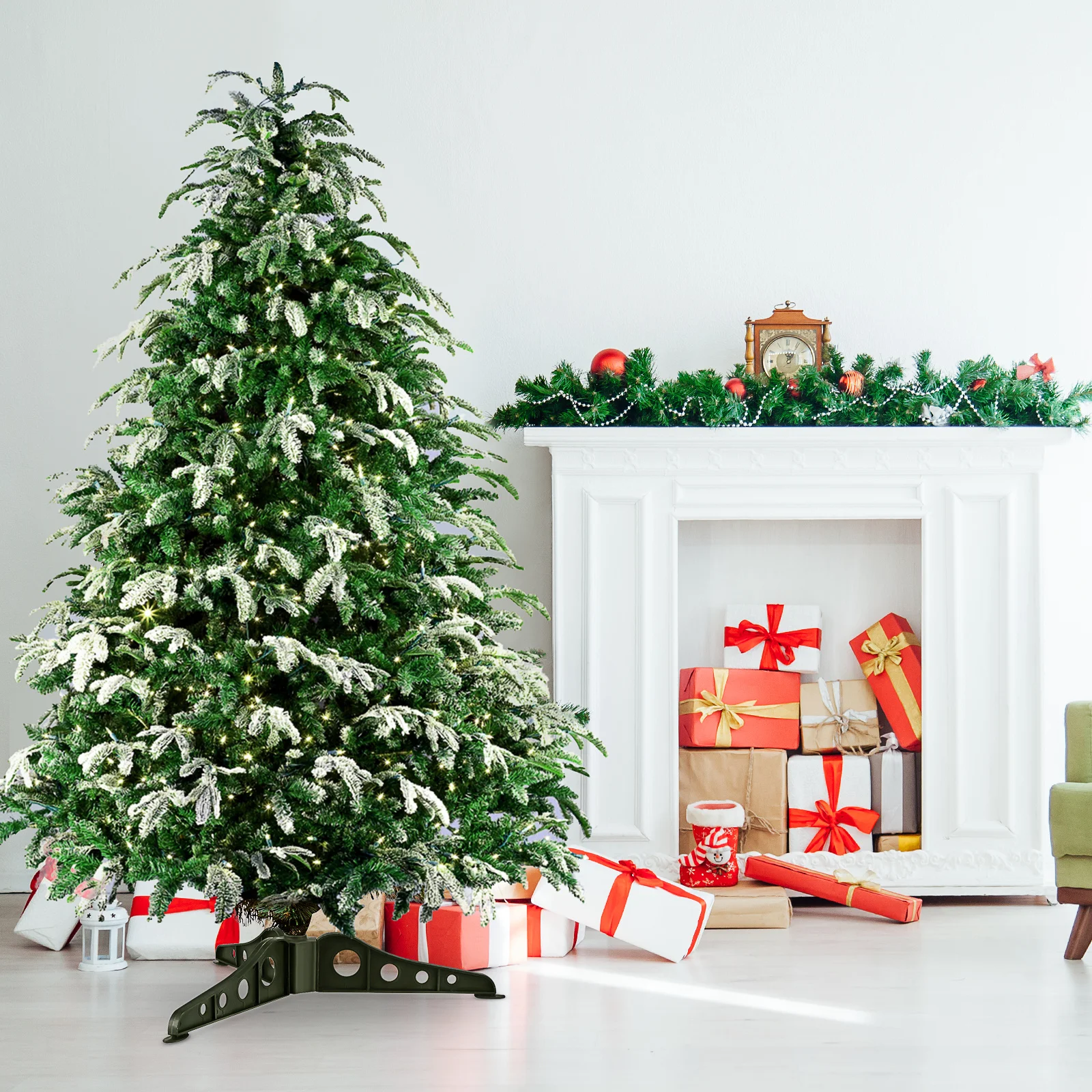 

Christmas Tree Holder Sturdy Xmas Base Stand Smooth Edges Corrosion Resistant Artificial Tree Support Rack Holiday