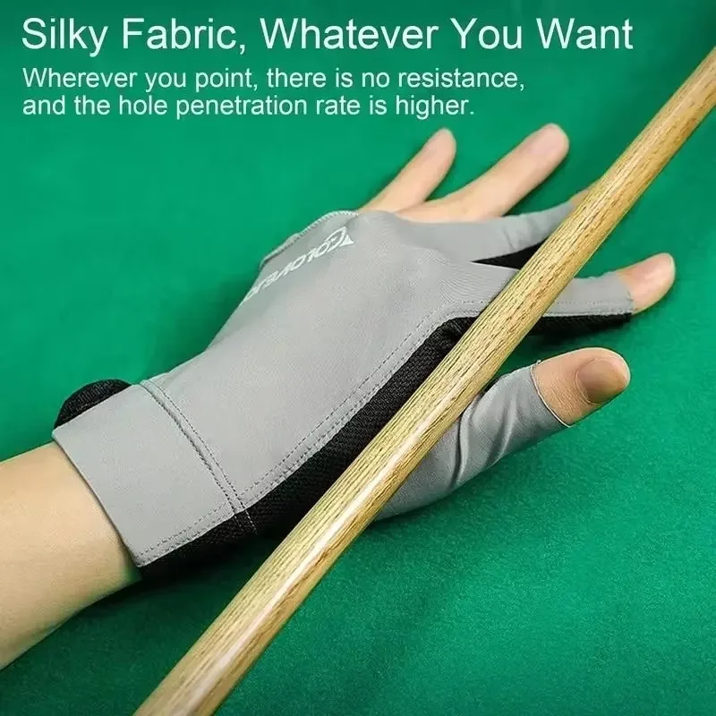 Billard-Handschuh, linke Hand, drei Finger, Snooker, Billard-Handschuh, rutschfeste Aufkleber, Elastizität, Billard-Trainingshandschuhe, Zubehör