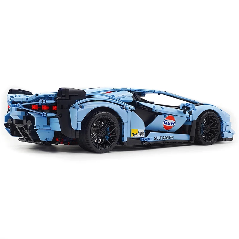 

High-end Pink Blue Knigh 40001 Technical Super Racing Sports Vehicle 1:8 Model Building Block Puzzle DIY Toy Christmas Gifts Kid