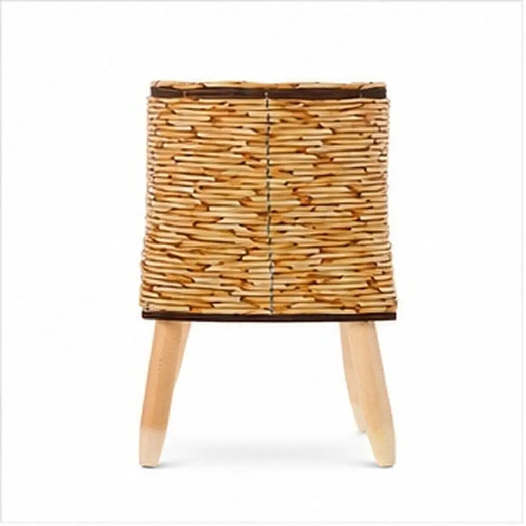 Triangle Woven Plant Stand Natural Material Indoor Succulent Holder Decorative Farmhouse Plant Display Container