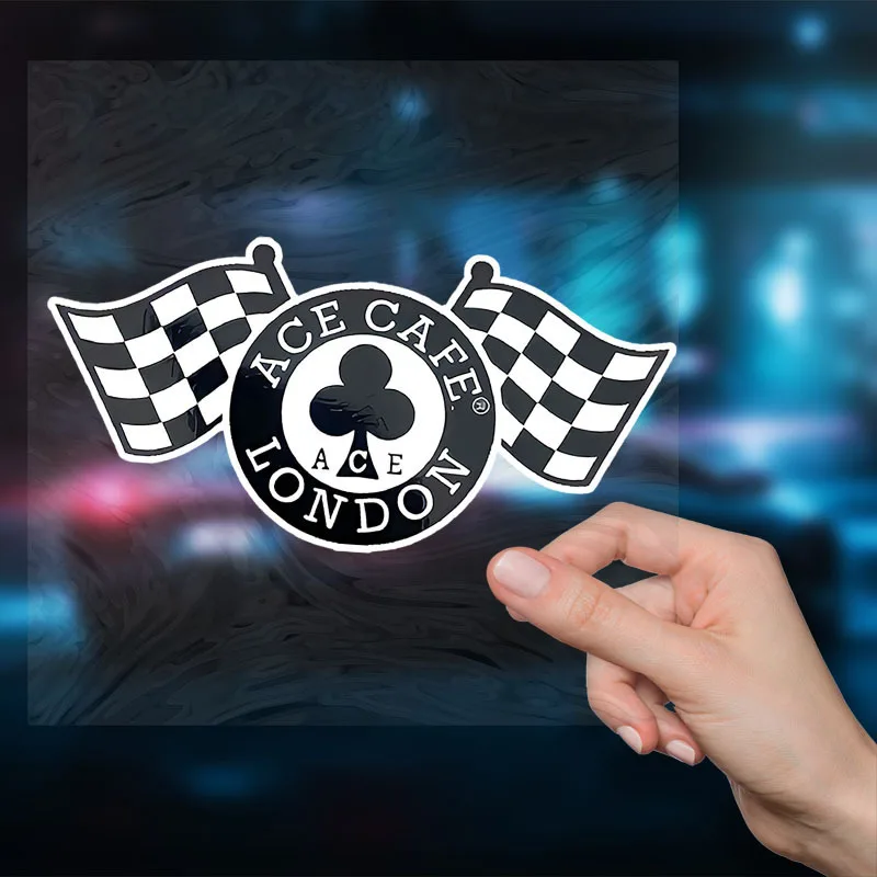1 قطعة ملصق علم متقلب رائع من Ace Cafe London ، ملصق فريد للسيارة ، دفتر ، إضافة لمسة من نمط السباق إلى ملحقاتك #1