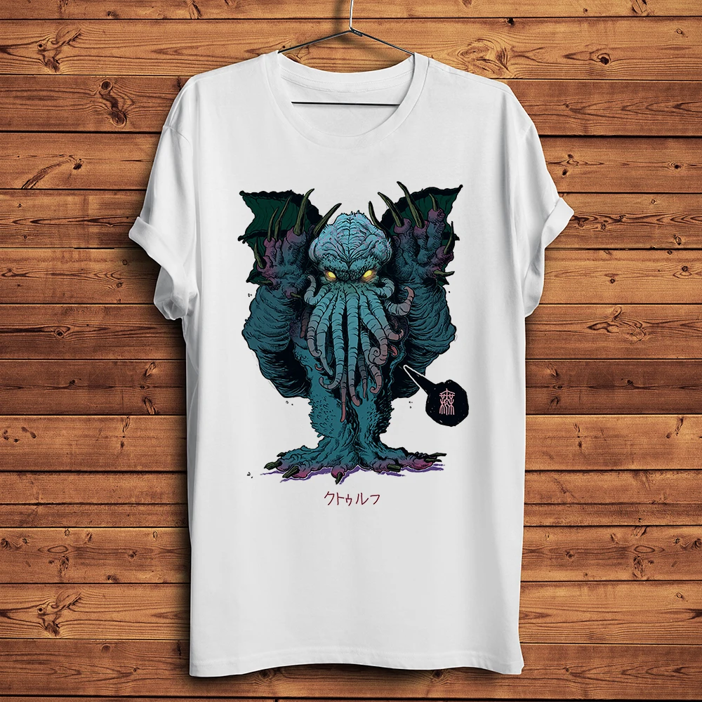 Świetny Lord Cthulhu Anime zabawny koszulka męska Homme z okrągłym dekoltem na co dzień krótka koszulka Unisex oddychająca koszulka Streetwear bez naklejki bez kleju