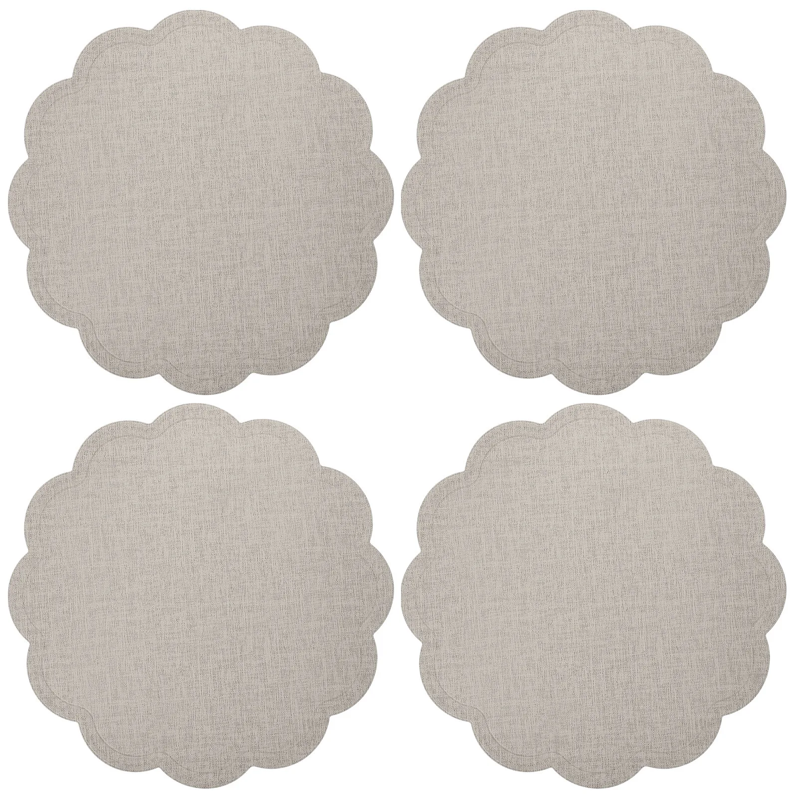 

4Pcs PU Place Mats Oilproof Scratch Resistant Simple Textured Design Dining Table Decor Modern Placemats