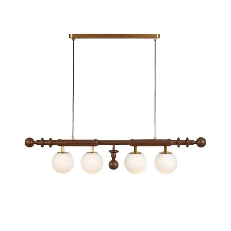 

Medieval dining table long strip, wabi-sabi chandelier, French retro Japanese restaurant, solid wood glass chandelier