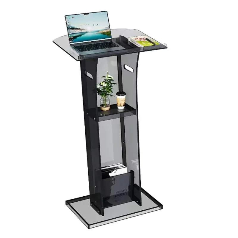 

xg-Customizable Black Acrylic Lecture Desk Modern Design Foldable Multi-Functional for Home Bar School Supermarkets Hotels@