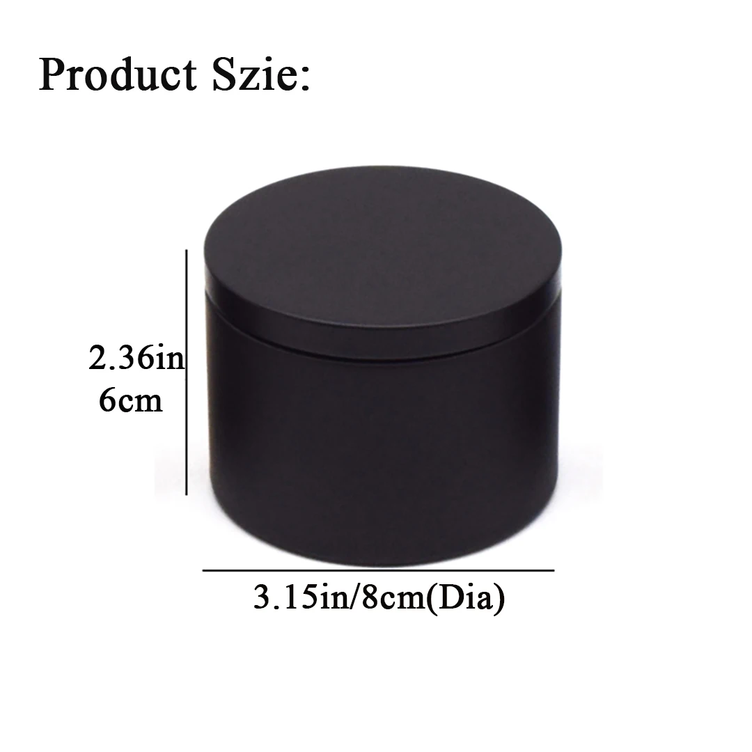 192pcs 8oz Matte Black Candle Jar With Lids, Empty Metal Container Round Mold Vessel Supplies For Candle Making, Storage, Candy,