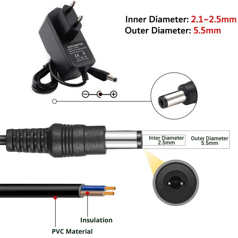 الاتحاد الأوروبي 12 فولت 1A محول الطاقة العرض 2.1 مللي متر * 5.5 مللي متر محول الإضاءة التيار المتناوب 110 فولت ~ 220 فولت إلى تيار مستمر 12 فولت تحويل التيار الكهربائي ل مصباح ليد CCTV