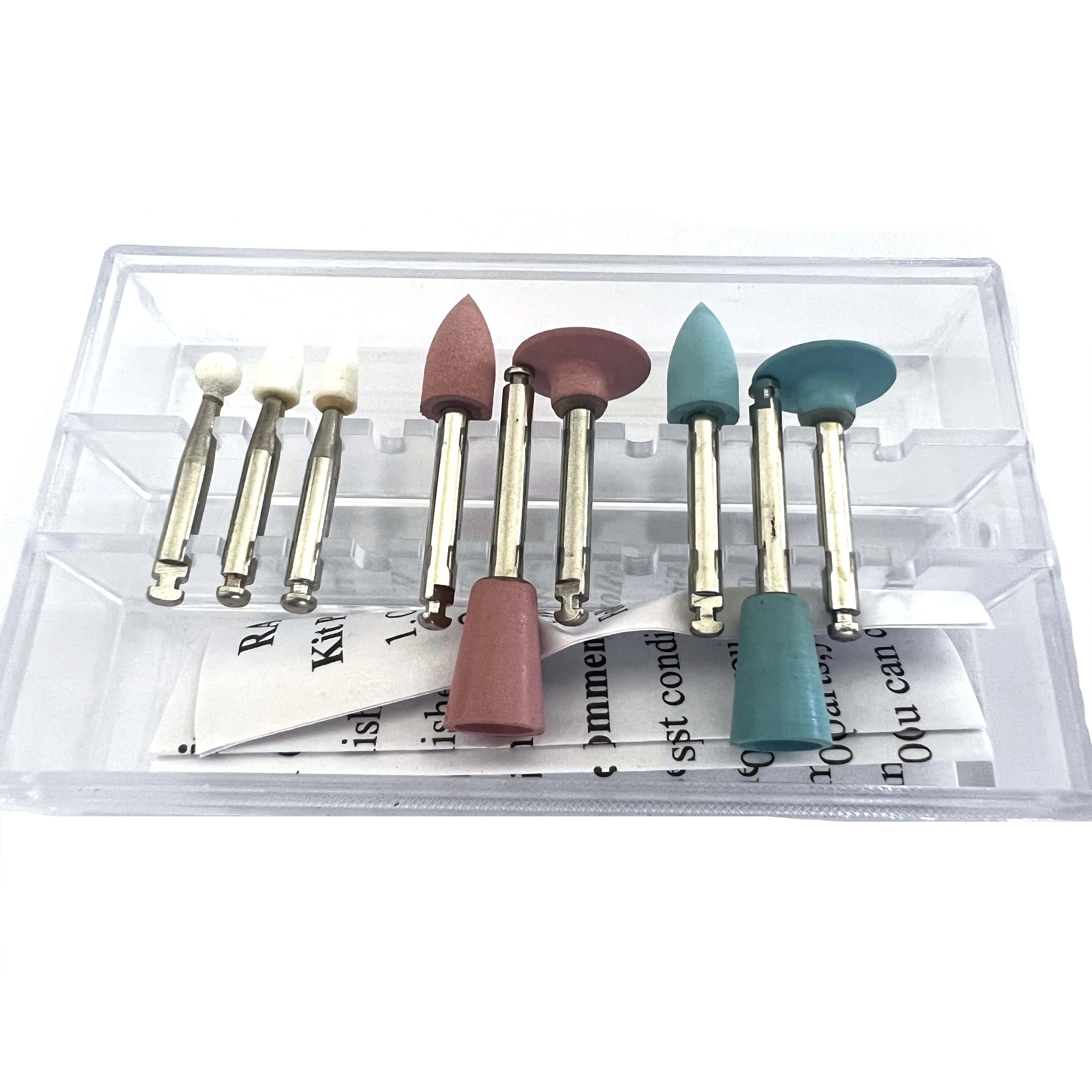 9pcs/Box Dental Composite Polishing For Low Speed Handpiece Contra Angle Kit RA0309 Resin Sanding Polishing Set Dentistry Tool