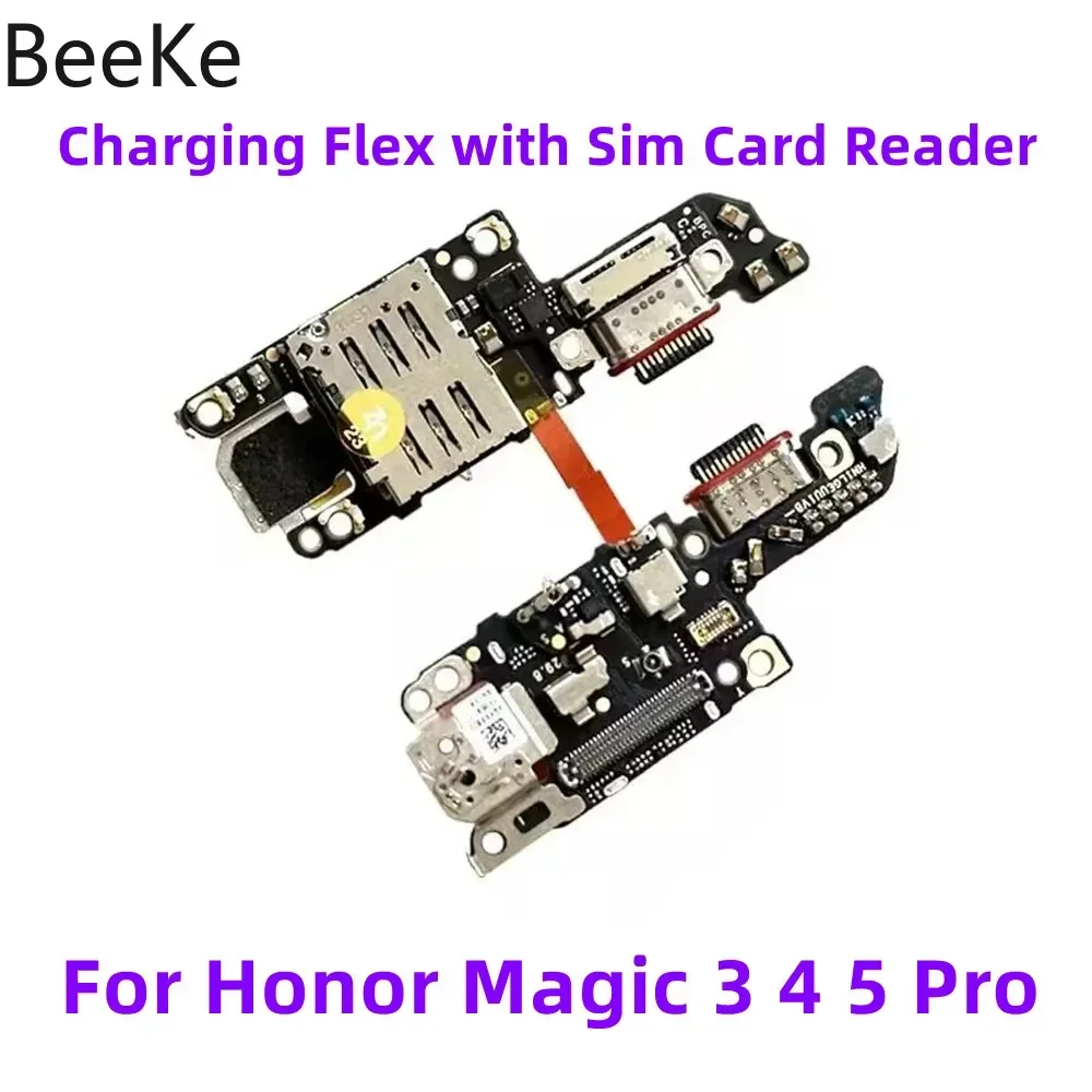 Replace Original For Honor Magic 3 4 5 6 7 Pro Ultimate 5G USB Charger Jack Charging Port SIM Card Reader Slot Board Flex Cable