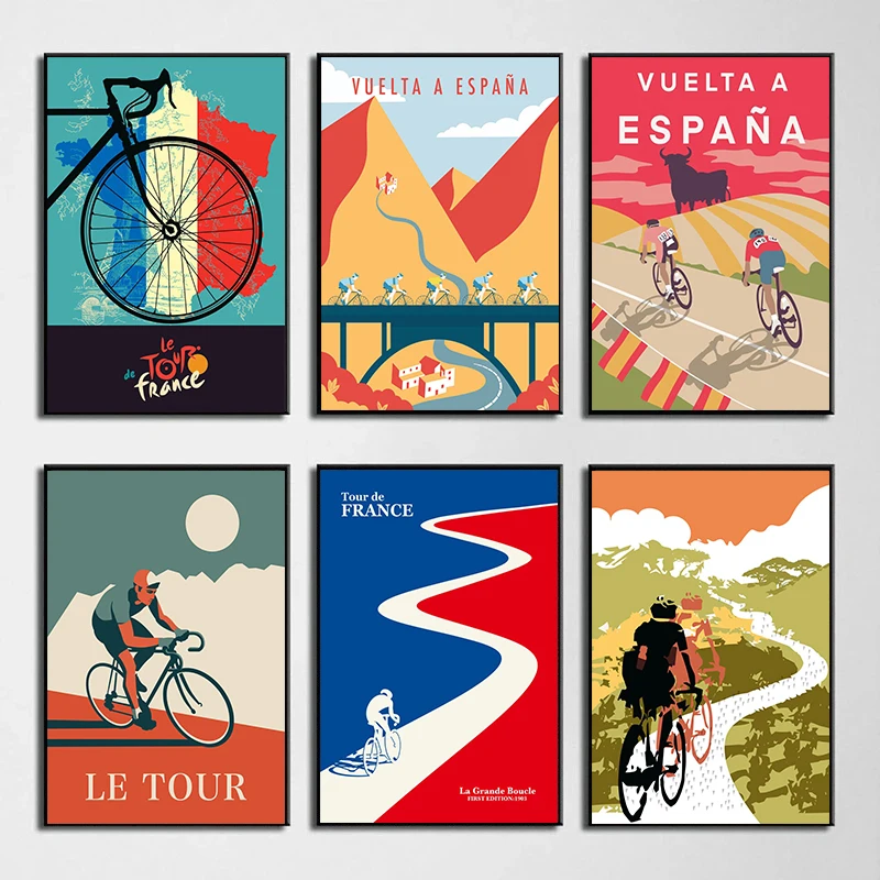 Sports Cycling Tour Mountain Bike Race Posters Bicycle HD Print Canvas Painting Wall Art Picture for Living Room Home Decor