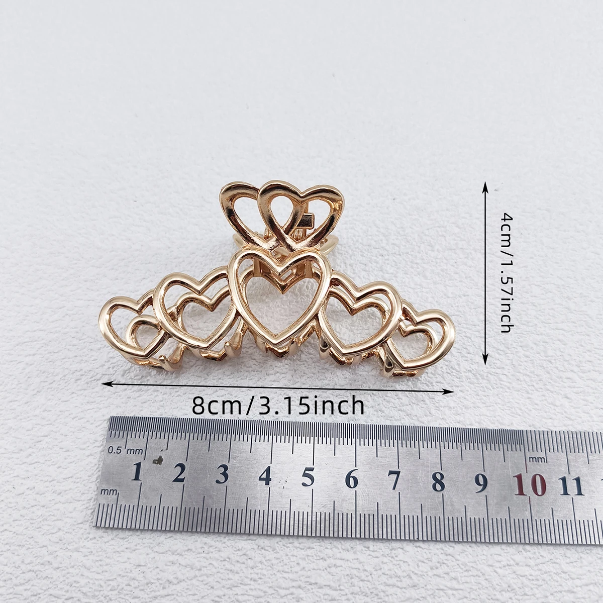 2/4/6 قطعة Y2K مشبك شعر كبير على شكل قلب معدني فضي مع تصميم بسيط ومشبك قرش عالي الجودة في الجزء الخلفي من ملحقات الرأس