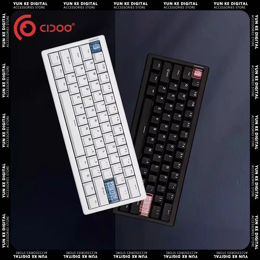 

Механическая клавиатура Cidoo Qk61 V2, трехрежимная прокладка RGB, беспроводная игровая клавиатура, индивидуальная поддержка горячей замены ViaQmk Gamer Office