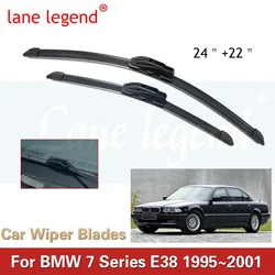 for BMW 7 Series E38 1995~2001 Front Wiper Blades Rubber Window Windshield Windscreen Brushes Cleaning U J Hook Car Accessories