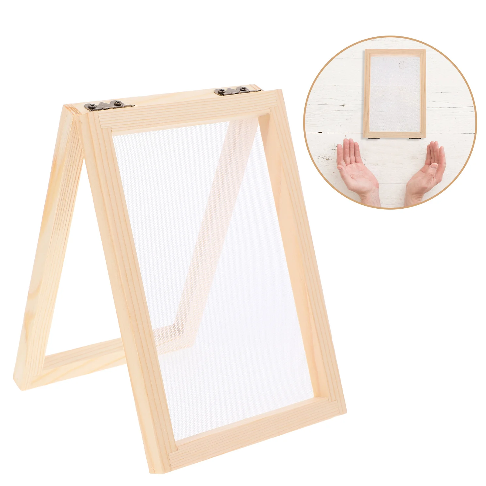 

Wooden Paper Making Frame 12X16 Inch Diy Screen Mesh Tool For Kids Handicraft Educational Craft Kit Recycling Art Supplies