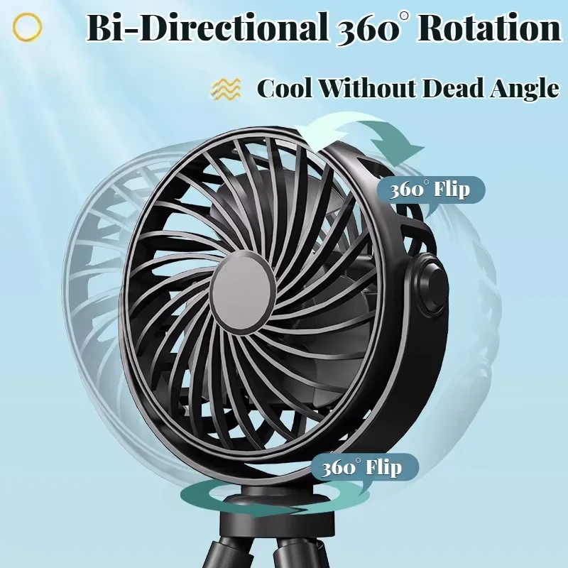 New Portable Octopus Fan with Mini Night Light Handheld and Foldable Oscillating Design for Desktop Home Outdoor Stroller Use