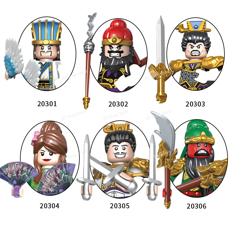 MOC Chinese History Romance of the Three Kingdoms Hero action figures Mini Assembled Building Blocks toys for children gifts