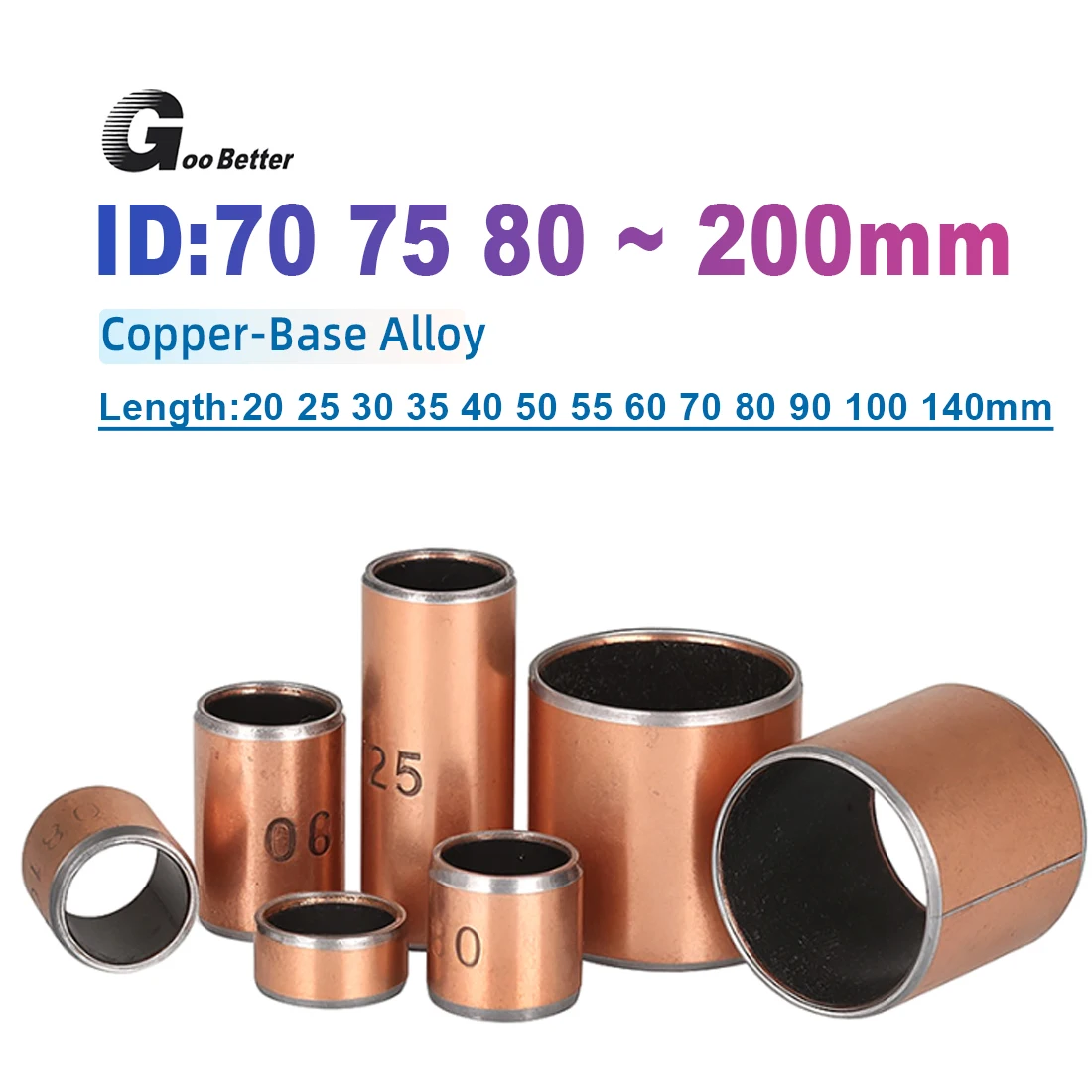 

1Pcs SF-1 Self Lubricating Composite Bearing Bushing Sleeve 70~200mm Oilless Bushings Composite Bearing