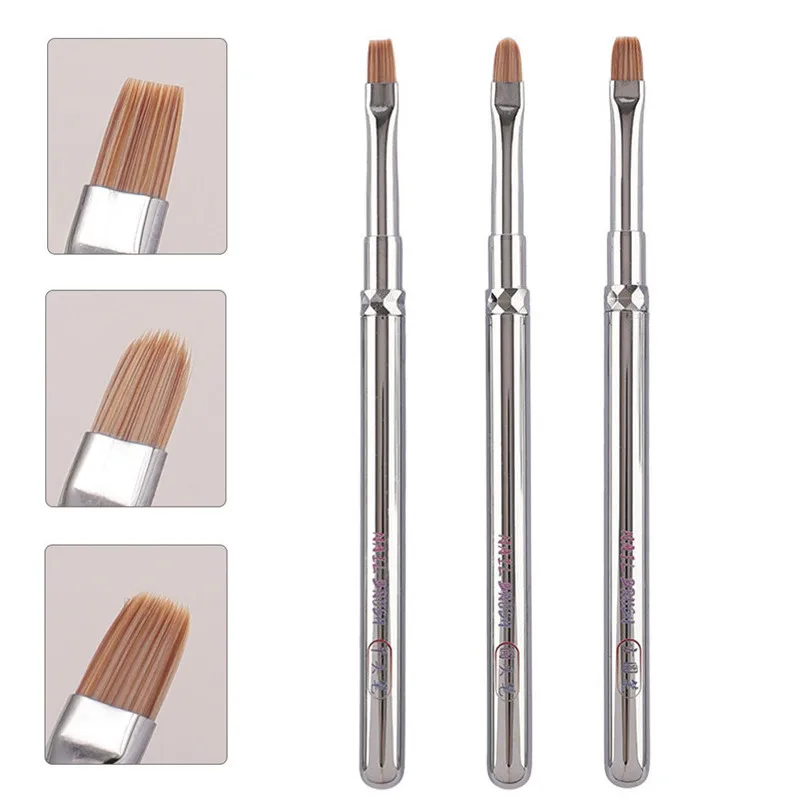 1/3 個金属ハンドル新しいネイルアートブラシマニキュアペイントブラシ Uv ジェルエクステンションビルダー描画ペン
