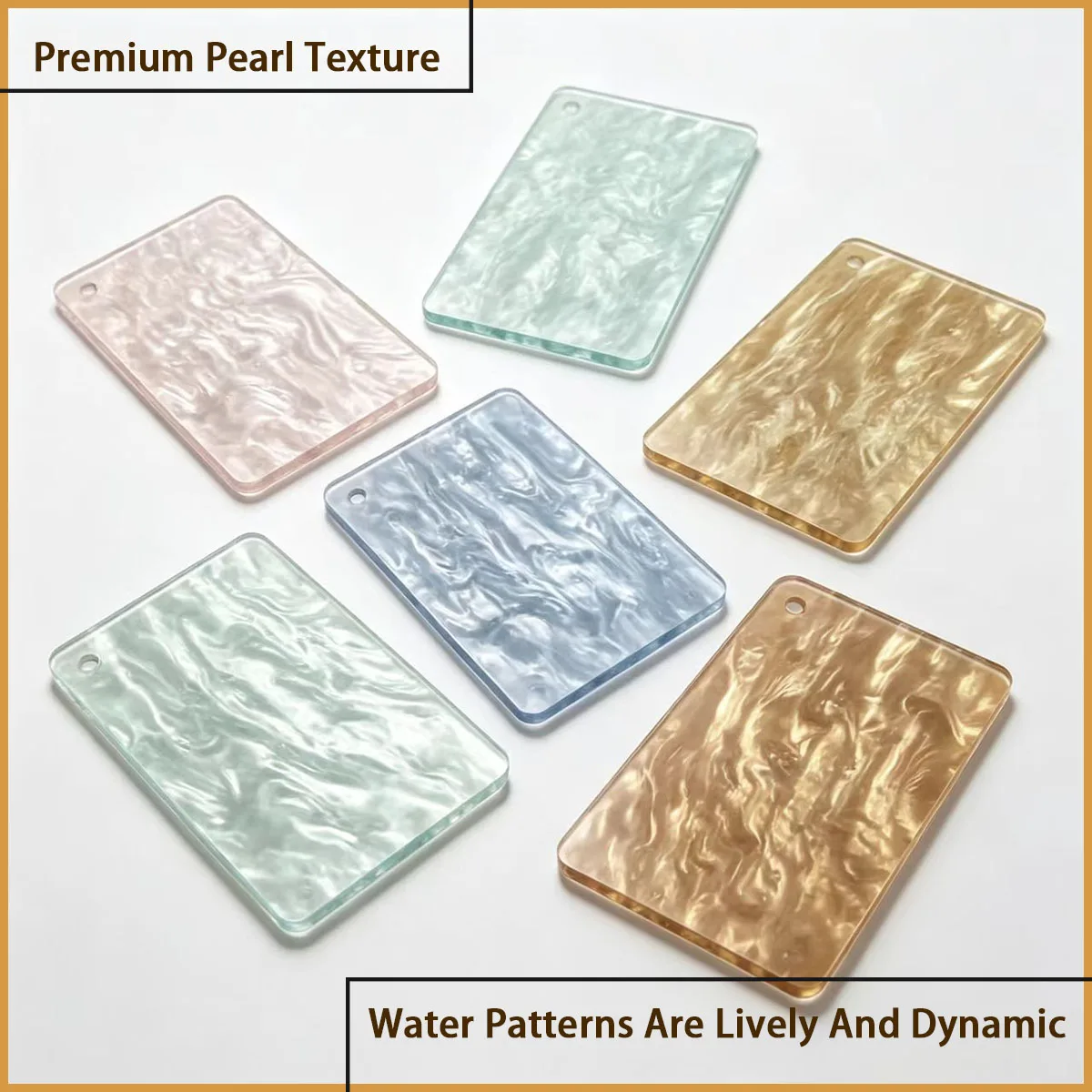 Size 300*200-400*300mm multi-color pearl water pattern acrylic board for lighting backboards, artistic styling, etc