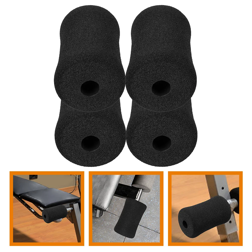 4pcs Foot Foam Pads Black Foam Rollers Replacement For Leg Extension For Weight Bench Home Bench And Gym Workout Machines