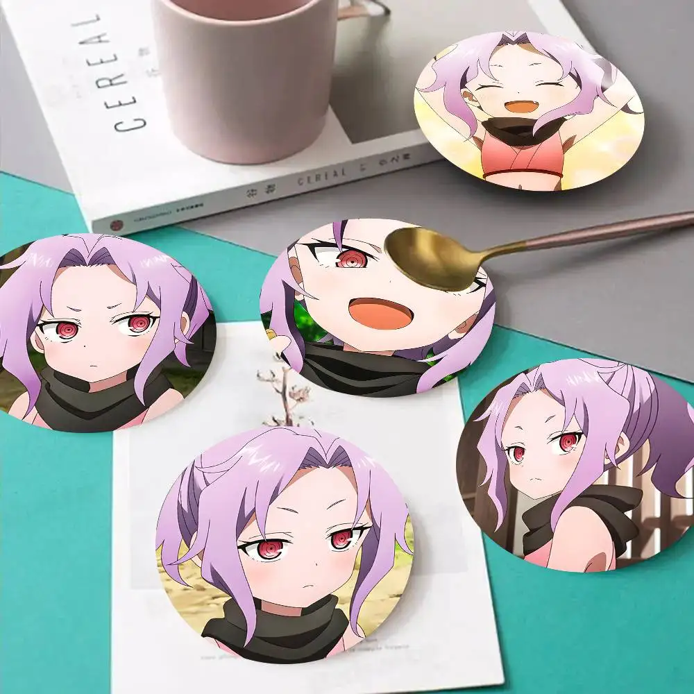 1pc Sazanka Anime Characters Wooden Coaster Colour Printing Cup Mat Home Desk Decoration Gifts