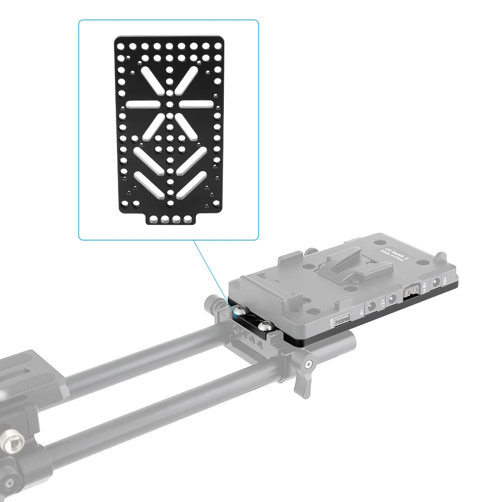CAMVATE Aluminum Camera Cheese Plate Battery Backboard For DSLR Camera V Mount Power Supply Splitter Battery Mount Plate