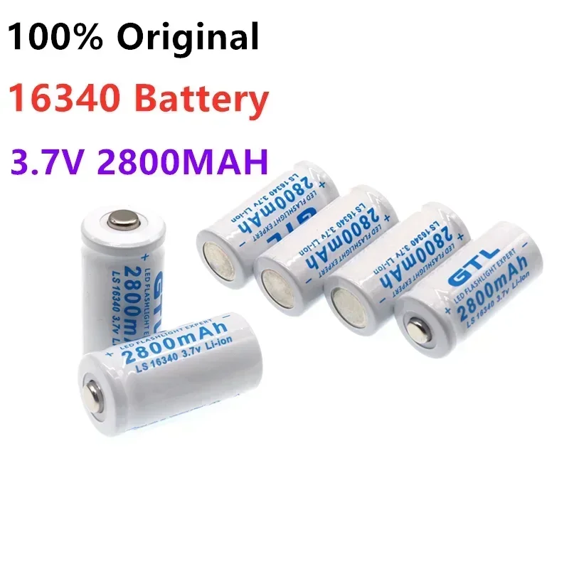 New High capacity 2800mAh Rechargeable 3.7V Li-ion 16340 Batteries CR123A Battery For LED Flashlight For 16340 CR123A Battery