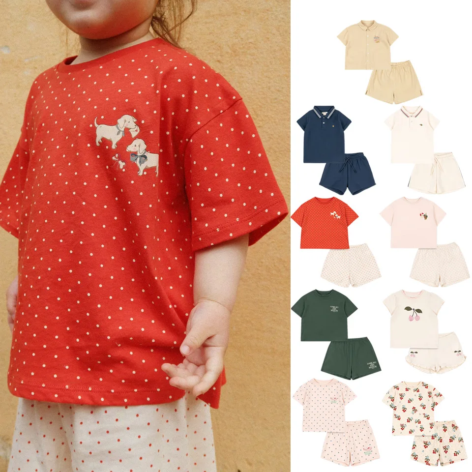 

Kids Top and Shorts Outfit Set for Girls Boy 2026 Summer New Toddler Cute Printed Casual Children Clothing Two Piece Set