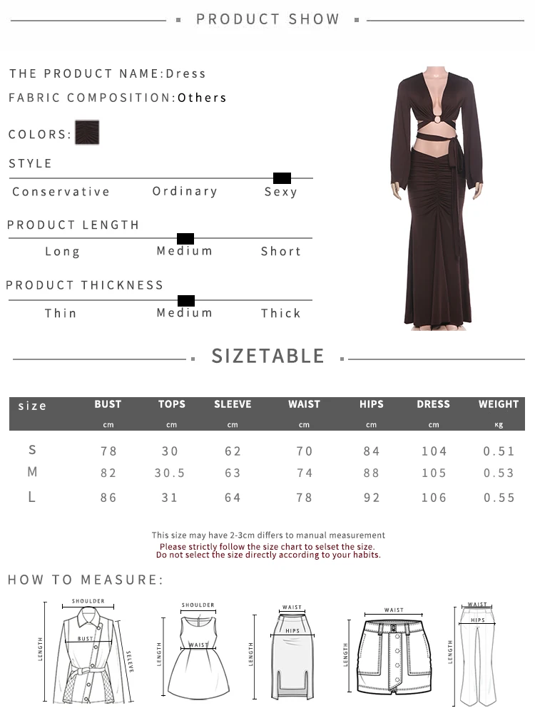 Sisterlinda Damenmode 2-teiliges Set mit Kreuzbandagen, Metallring, Patchwork, Puffärmel-T-Shirt + geraffter Rock, Trend-Party-Anzug – Detail 1