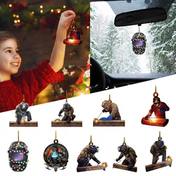 keychain welder Acrylic Flat Pendant Room Decor DIY Christmas Tree Keychain Schoolbag Hanging Decoration Gifts New Year